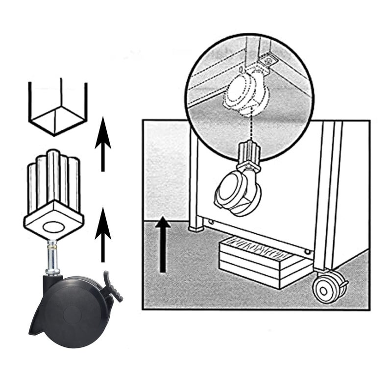 Haiouus 4 Pack 70360 Locking Caster with Insert for Weber Genesis E-310 Spirit Series 2009-2012, E400 E600 Summit Series 2007-2019 Gas Grills & Genesis E310 E320 S330 E210 Series 2007-2016 - Image 2
